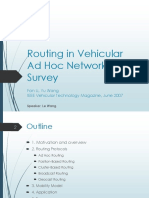 Routing in Vehicular Ad Hoc Networks: A Survey: Fan Li, Yu Wang IEEE Vehicular Technology Magazine, June 2007