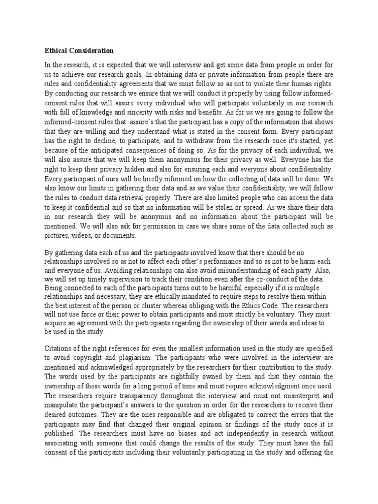 Ethical Considerations in Research | PDF | Privacy | Consent