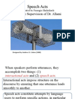 Speech Acts: Under The Supervision of Dr. Allami