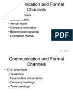 Communication and Formal Channels
