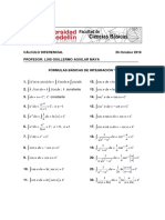 Fórmulas Básicasde Integración