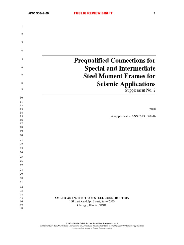 AISC 358-20s2 - Prequalified Connections For Special and Intermediate ...
