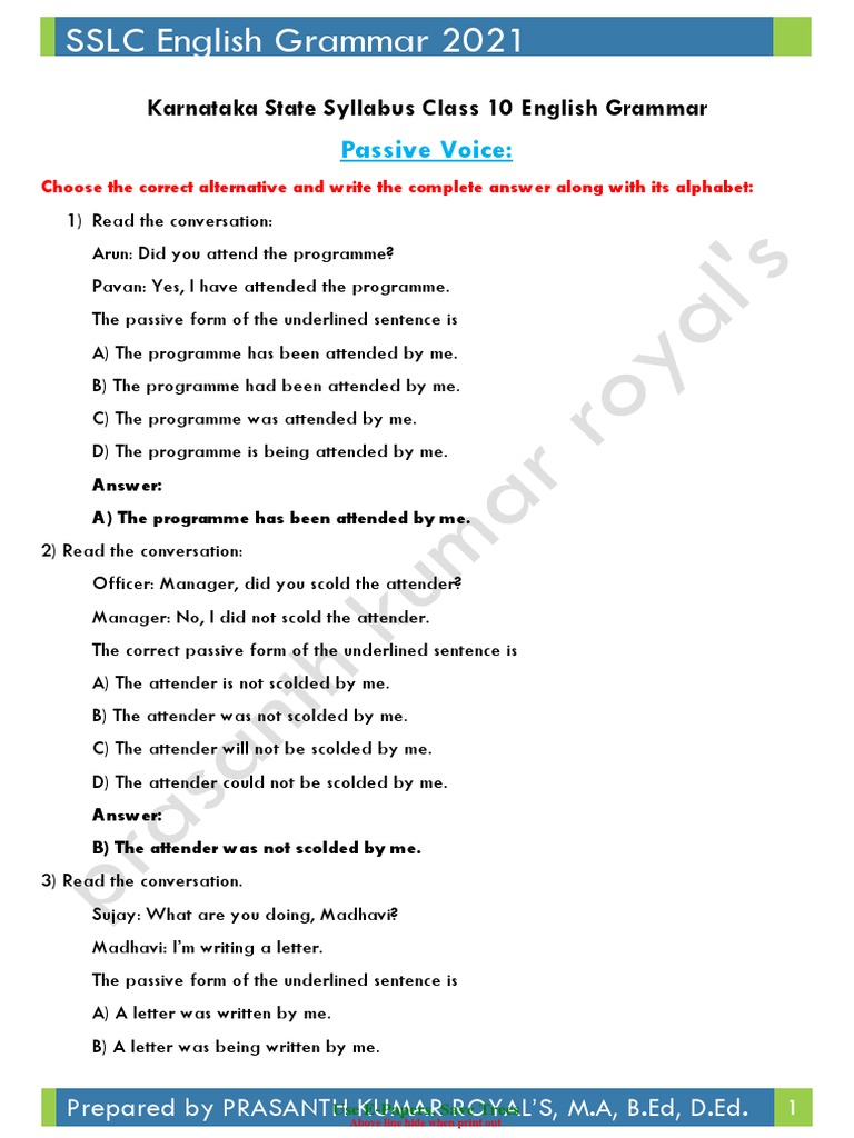 Class 10 English Grammar Syllabus | PDF | English Grammar