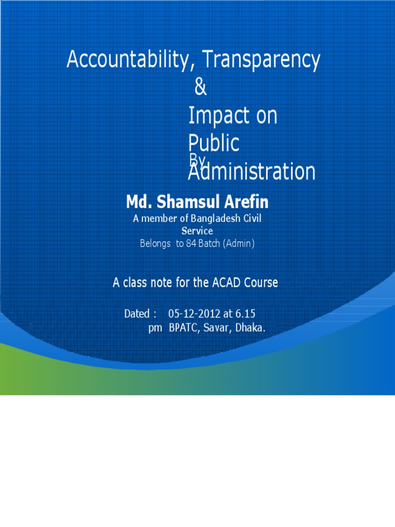 Enhancing Accountability in Public Administration | PDF | Governance ...