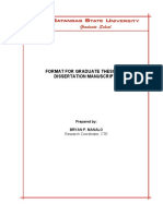 Format For Graduate Thesis and Dissertation Manuscripts: Prepared By: Bryan P. Manalo