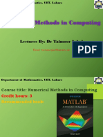 Numerical Methods in Computing MATLAB Relational Logical Operators