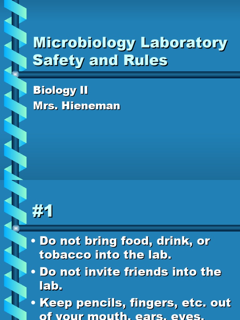 Lecture 3 (Microbiology Laboratory Safety and Rules) PDF