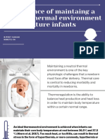 Significance of Maintaing A Neutral Thermal Environment On Premature Infants