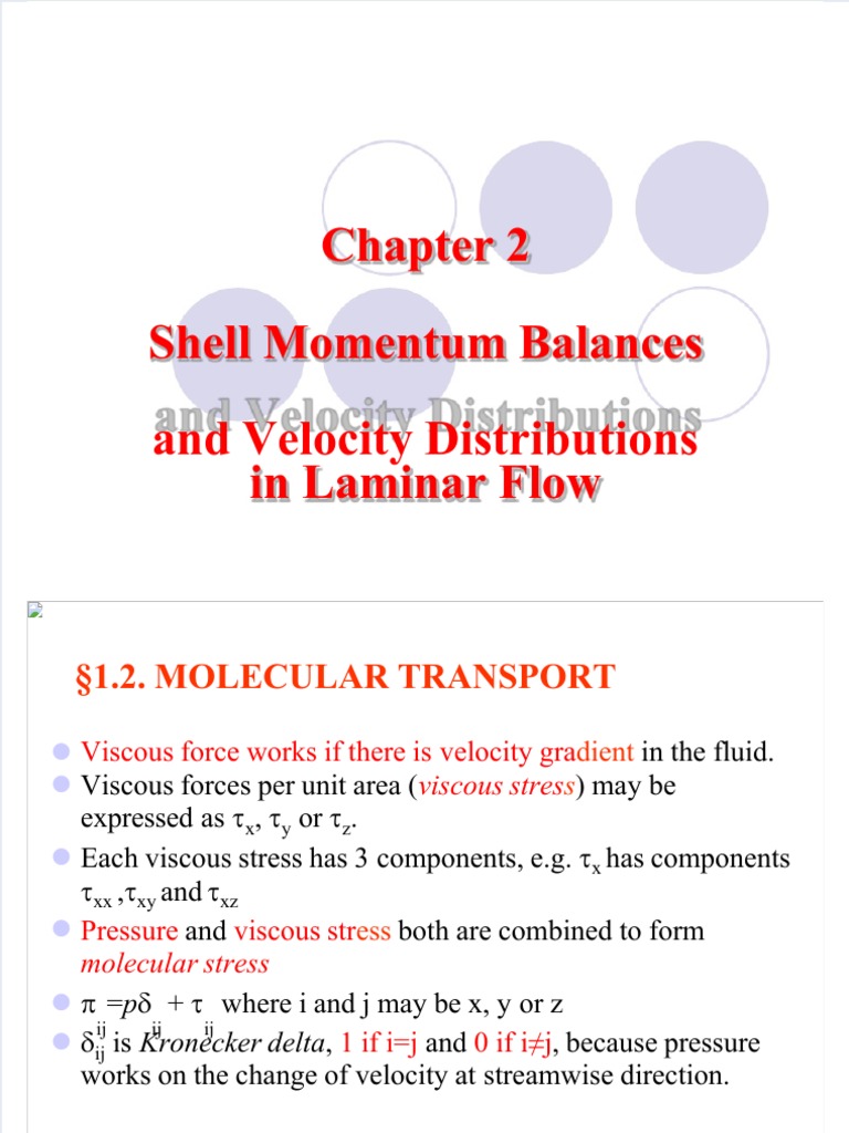 LESSON 8 - Shell Momentum Balance | PDF | Fluid Dynamics | Momentum