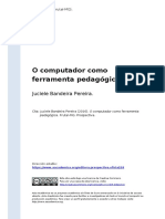 Juciele Bandeira Pereira (2016). O computador como ferramenta pedagogica