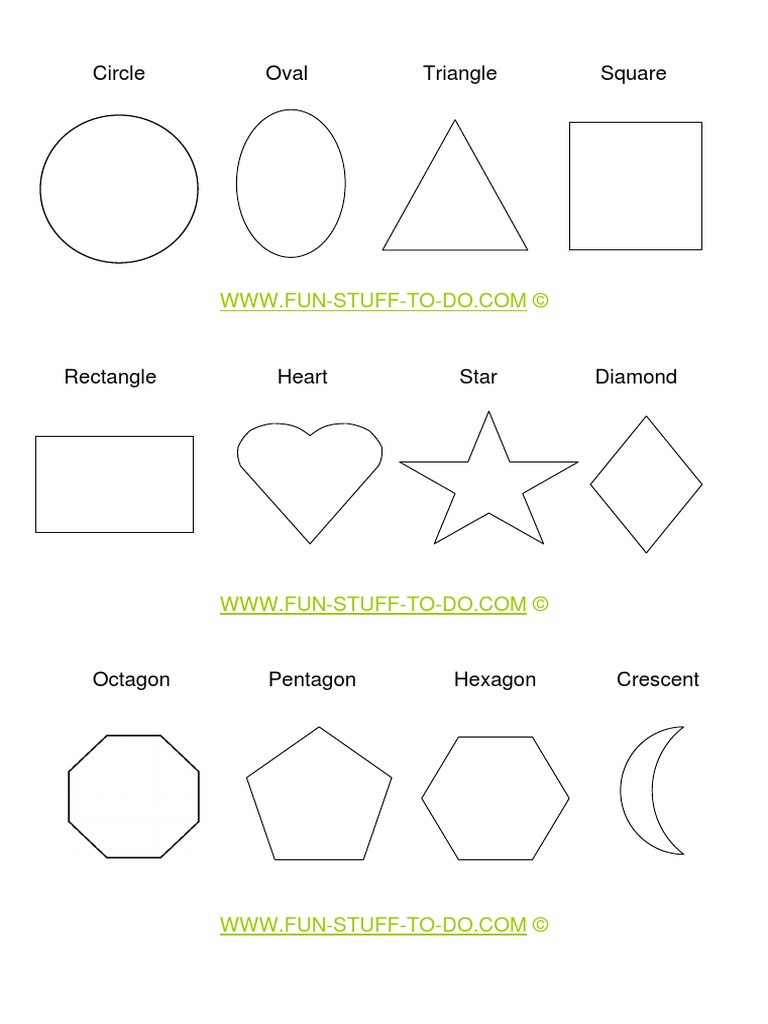 Most Common 2d Geometric Shapes Printable | PDF