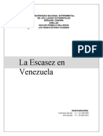 LA ESCASEZ EN VENEZUELA (ENSAYO-YUFREIDYS Y ANA-UNELLEZ)