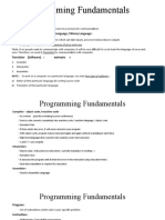 Introduction To Programming Fundamentals