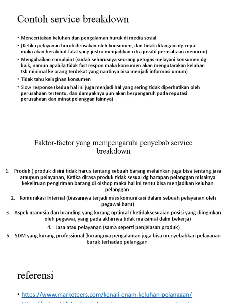 Materi Service Breakdown | PDF | Karier & Perkembangan