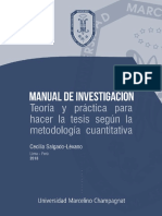 Manual de Investigación, Teoría y Practica Para Hacer La Tesis Según La Metodología Cuantitativa