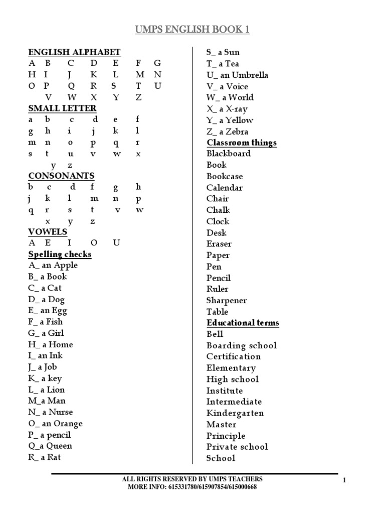 The English Alphabet, Consonants, Vowels and Basic Terminology for ...