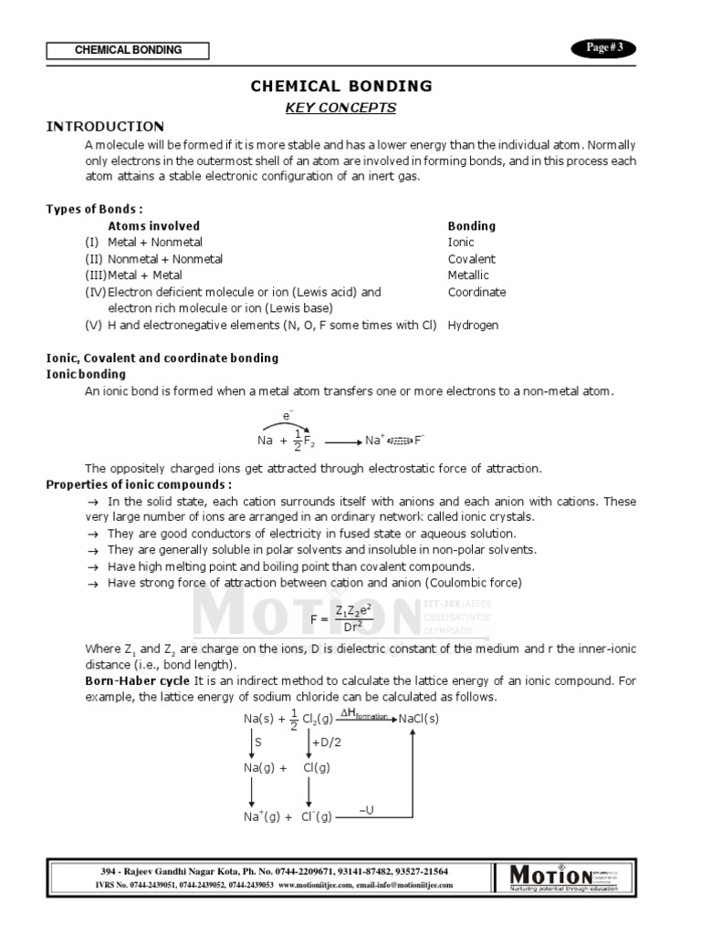 Chemical Bonding: Key Concepts | PDF | Ionic Bonding | Ion