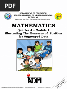 Mathematics: Quarter 4 - Module 1 Illustrating The Measures of Position For Ungrouped Data