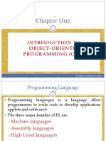 Chapter One: Introduction To Object-Oriented Programming (Oop)