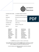 Information Systems Management Exam June 2010 - UK University BSC Final Year