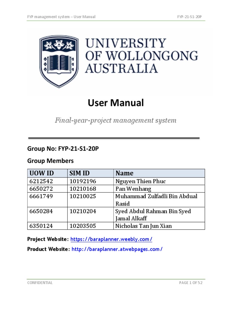 FYP Management System User Manual | PDF | Password | User (Computing)