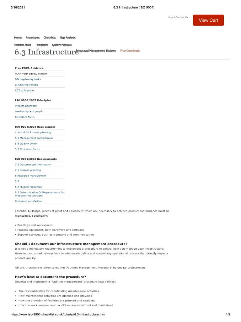 6.3 Infrastructure (ISO 9001) | PDF