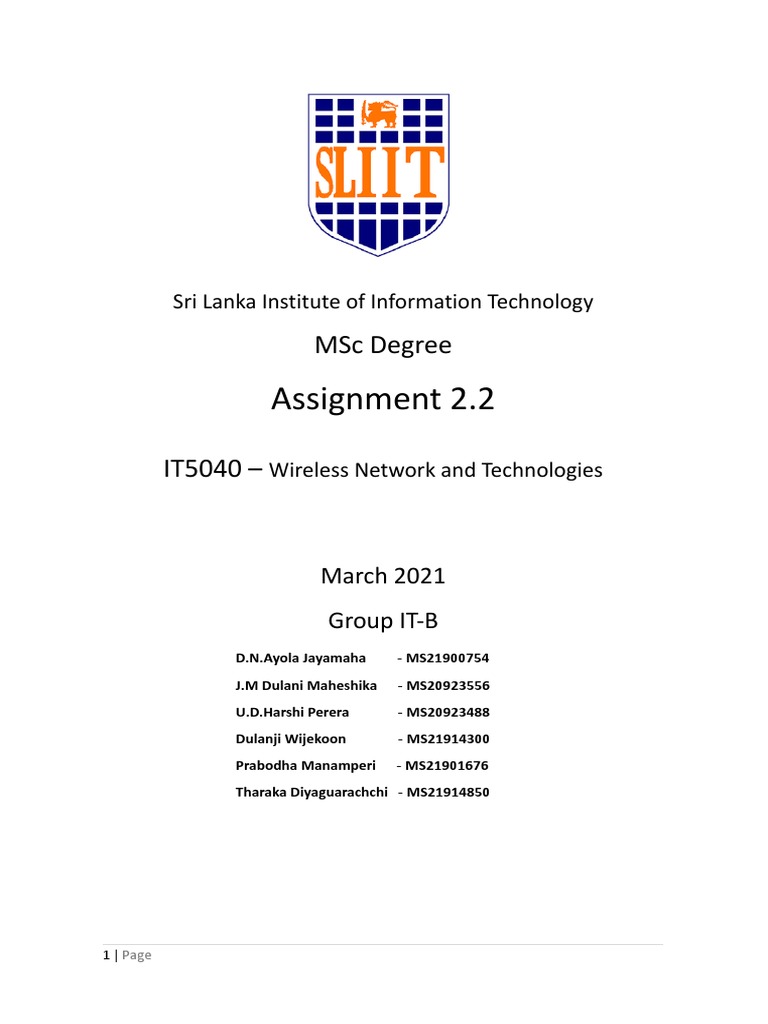 Assignment 2.2 - Group IT-B | PDF | Wireless Access Point | Computer ...