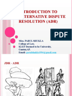 Introduction To Alternative Dispute Resolution (Adr)