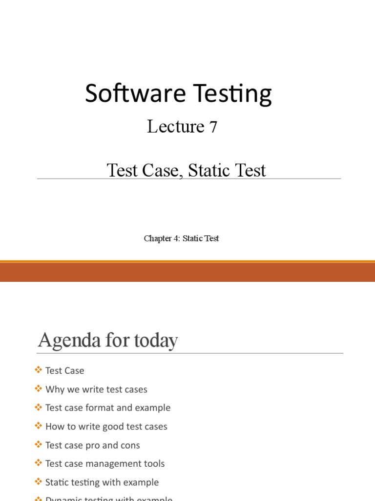 Software Testing: Test Case, Static Test | PDF | Software Testing ...