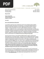 Mayor of Oakland Letter To Susan Muranishi Re Howard Terminal With Attachments