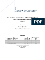 Case Studies On Organizational Behavior Relevant Issues