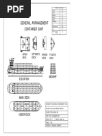 Container Ship General Arrangement: Elevation Midship