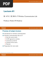 Lecture #1: EE 471C / EE 381K-17 Wireless Communication Lab Professor Robert W. Heath JR