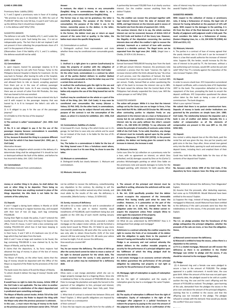 Understanding Commodatum Contracts | PDF | Guarantee | Surety