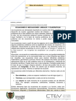 Ecuaciones e Inecuaciones Lineales y Cuadráticas