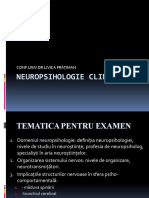 NEUROPSIHOLOGIE CLINICĂ - Tematica