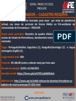 Seleção de Docentes Formadores (as) Para Geografia, Inglês e Análise Linguística PROEC UPE 2021