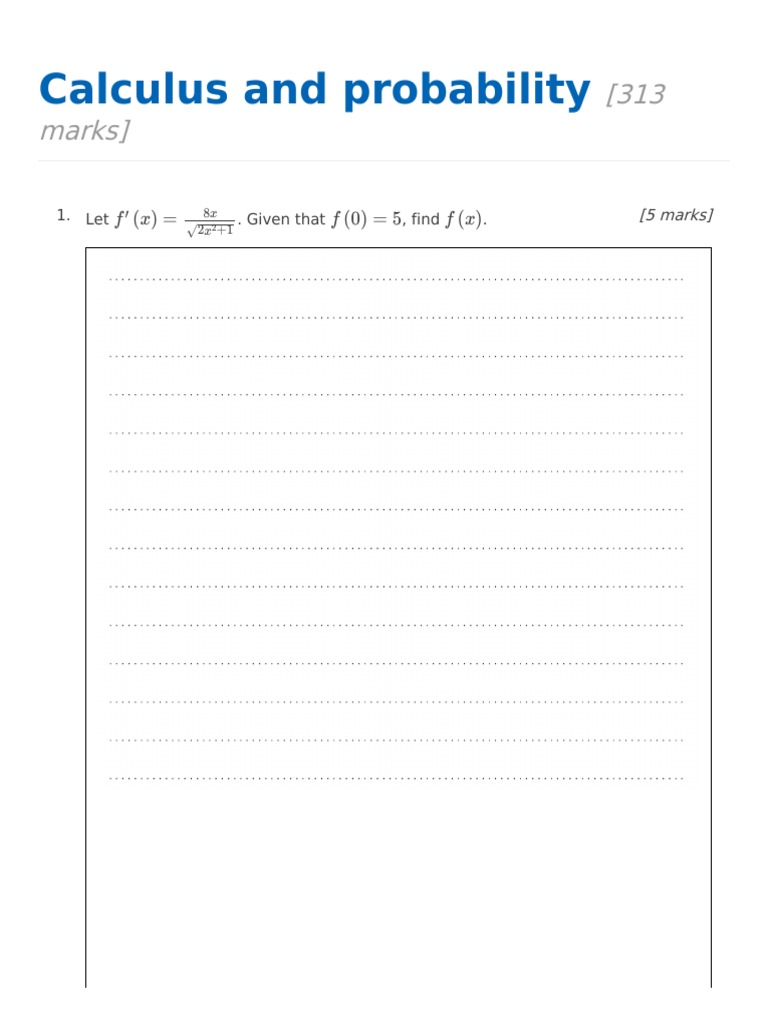 Calculus and Probability | PDF | Velocity | Derivative