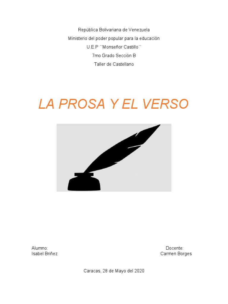 Prosa y verso: diferencias clave | PDF