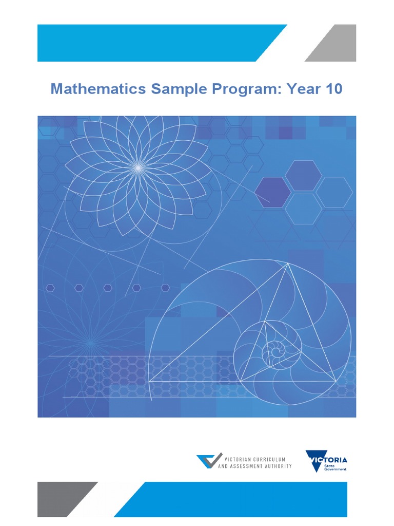 MathematicsSampleProgram - Year 10 | PDF | Area | Equations