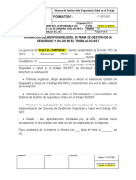 FT-SST-002 Formato Asignación Responsable Del SG-SST