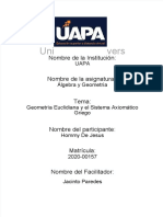 PDF Tarea Semana Vi Geometria Euclidiana y El Sistema Axiomatico Griego Hommy de Jesus 2020 00157docx