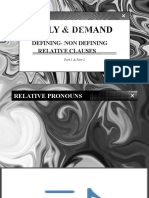 Supply & Demand: Defining-Non Defining Relative Clauses