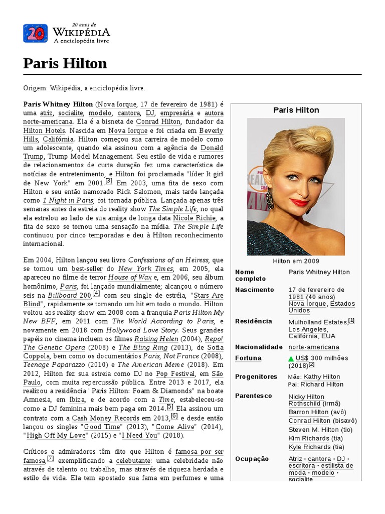 Paris Hilton, PDF