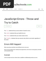 Javascript Errors - Throw and Try To Catch: W3Schools