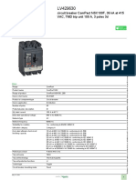 Product Data Sheet: Circuit Breaker Compact Nsx100F, 36 Ka at 415 Vac, TMD Trip Unit 100 A, 3 Poles 3D