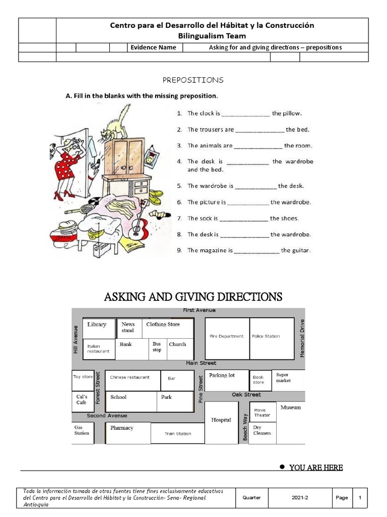 Asking For and Giving Directions Taller | PDF | Business