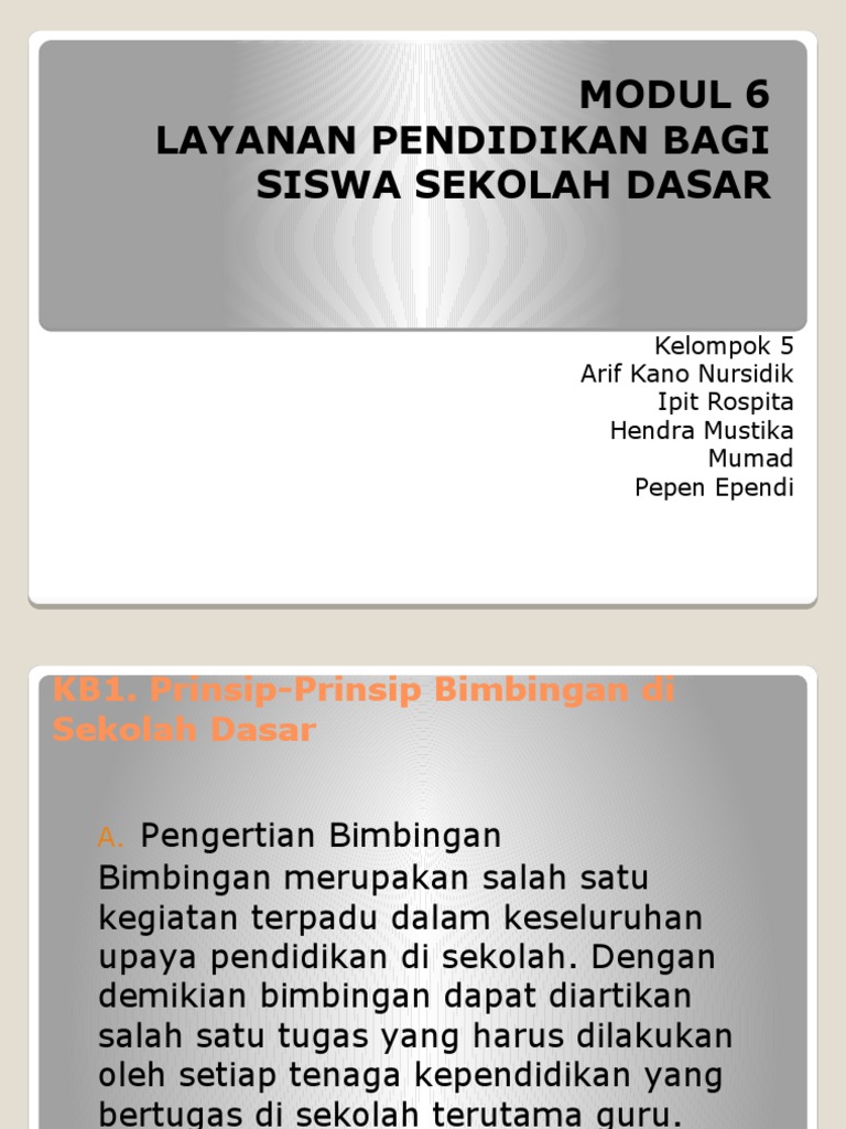 Layanan Pendidikan di Sekolah Dasar | PDF | Pengembangan Diri ...