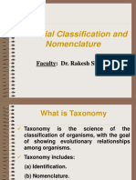 Bacterial Classification and Nomenclature: Faculty: Dr. Rakesh Sharda
