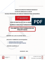 PRACTICA #6-QUIMICA ANALITICA-VOLUMETRÍA de PRECIPITACION - Determinación de La Concentraciòn de Cloruros en El Agua Potable